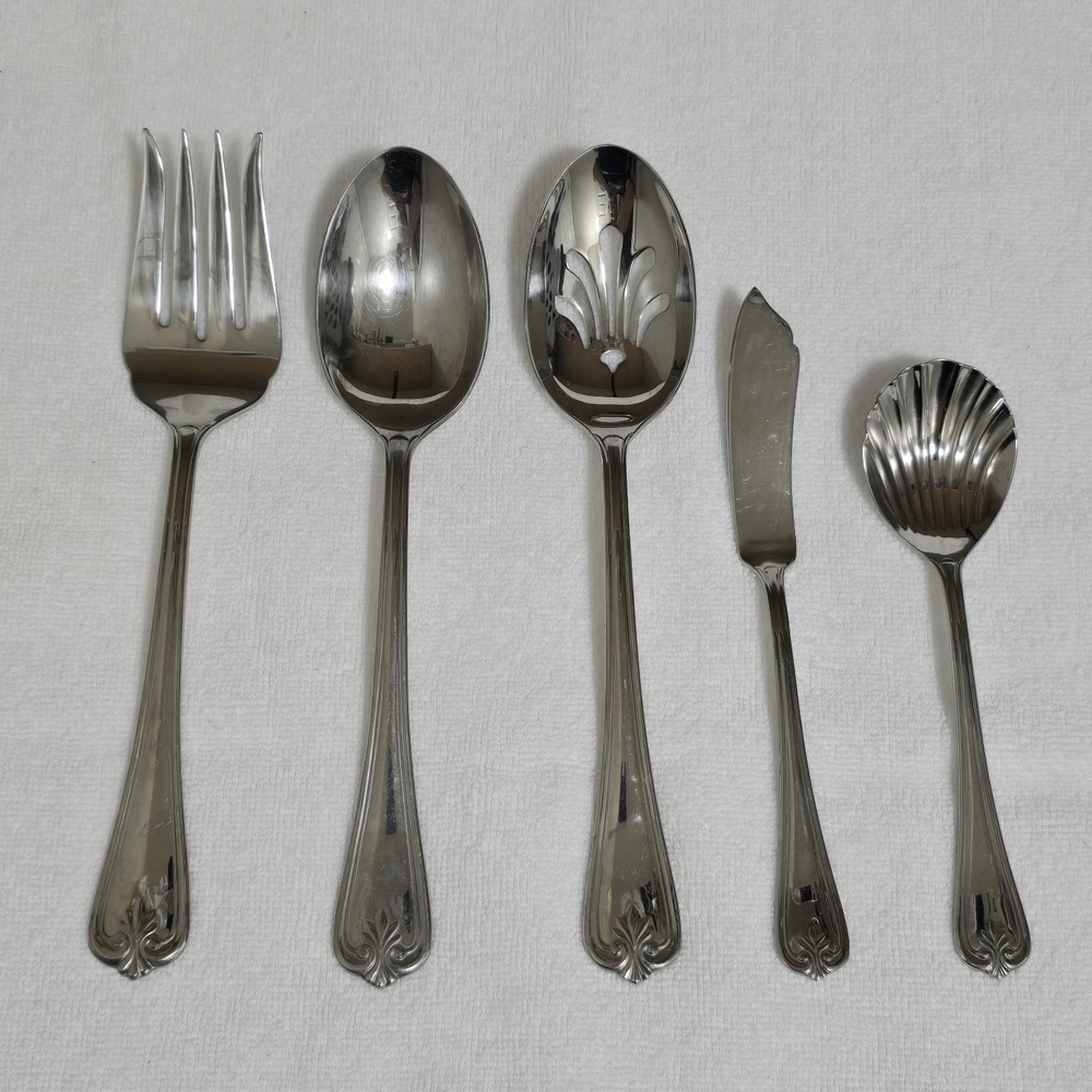 5 Piece Lenox Butlers Gourmet Stainless 18/8 Hostess Serving Set Discontinued